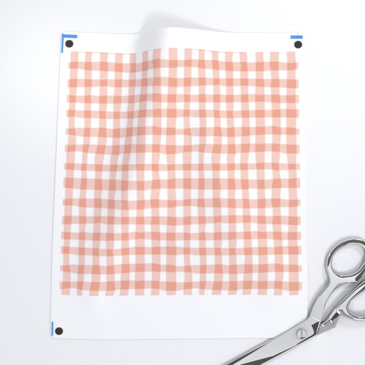 Gingham Peach Pink Vintage Plaid Blush Custom Printed Fabric by Spoonflower Various Fabrics by the Yard or Fat Quarter